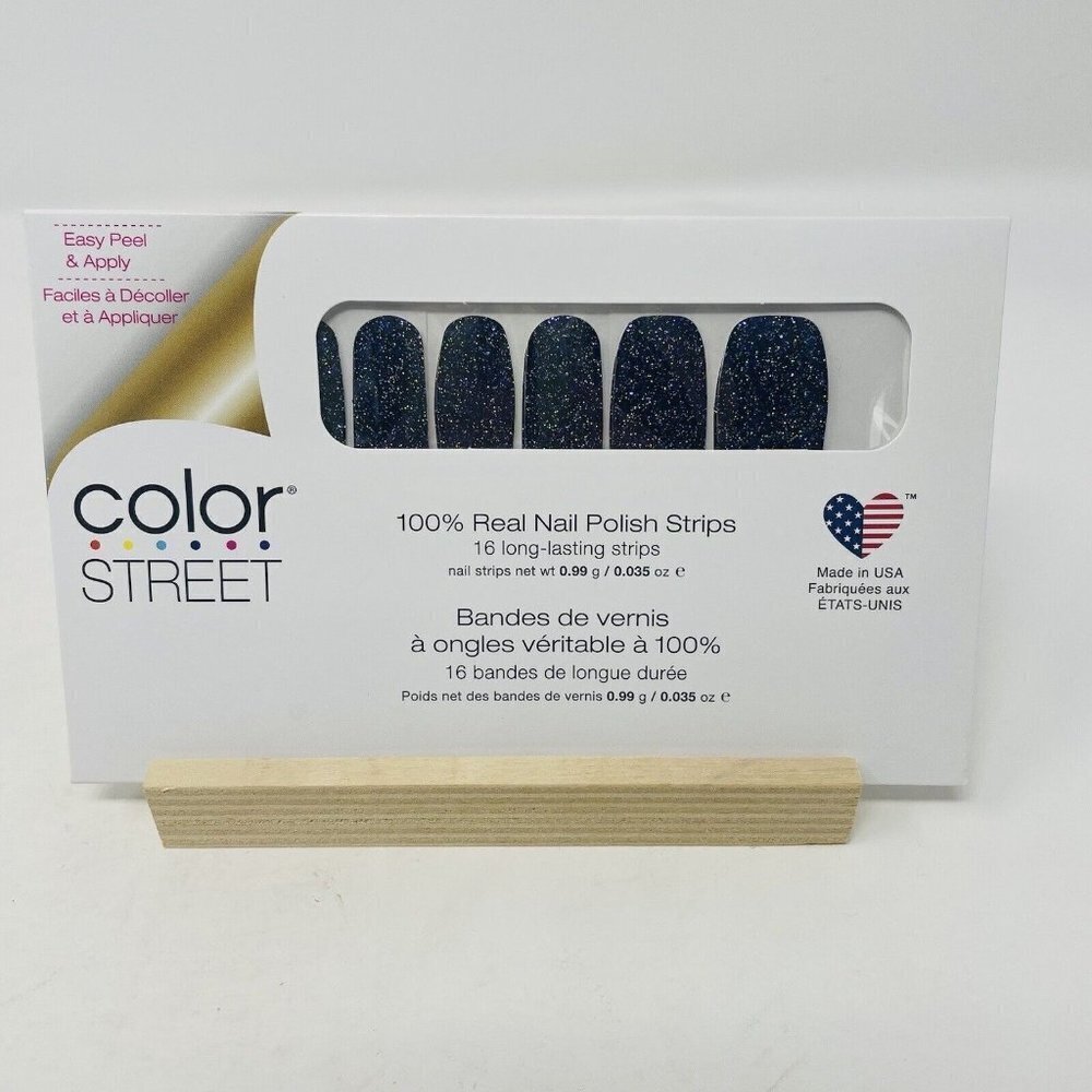 Color Street 100% Nail Polish‎ Strips Living the Gleam Purple Glitter 16 Pieces